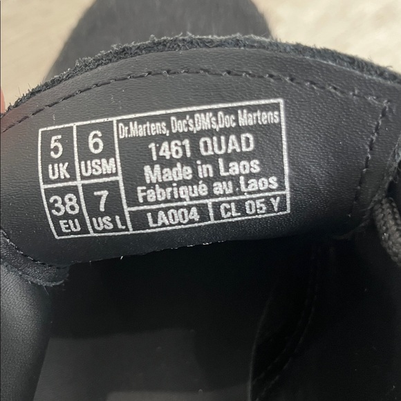 Doc Dr Martens 1461 Oxford Platform Shoes Black Calf Hair Leather Grunge Women 7 - Picture 11 of 13